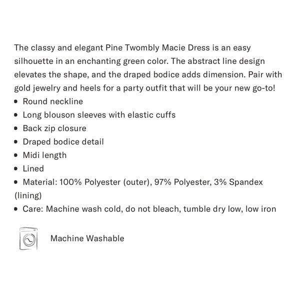 TUCKERNUCK Pine Twombly Draped Macie Dress NWT Size XS - Picture 8 of 10